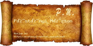Pöstényi Márton névjegykártya